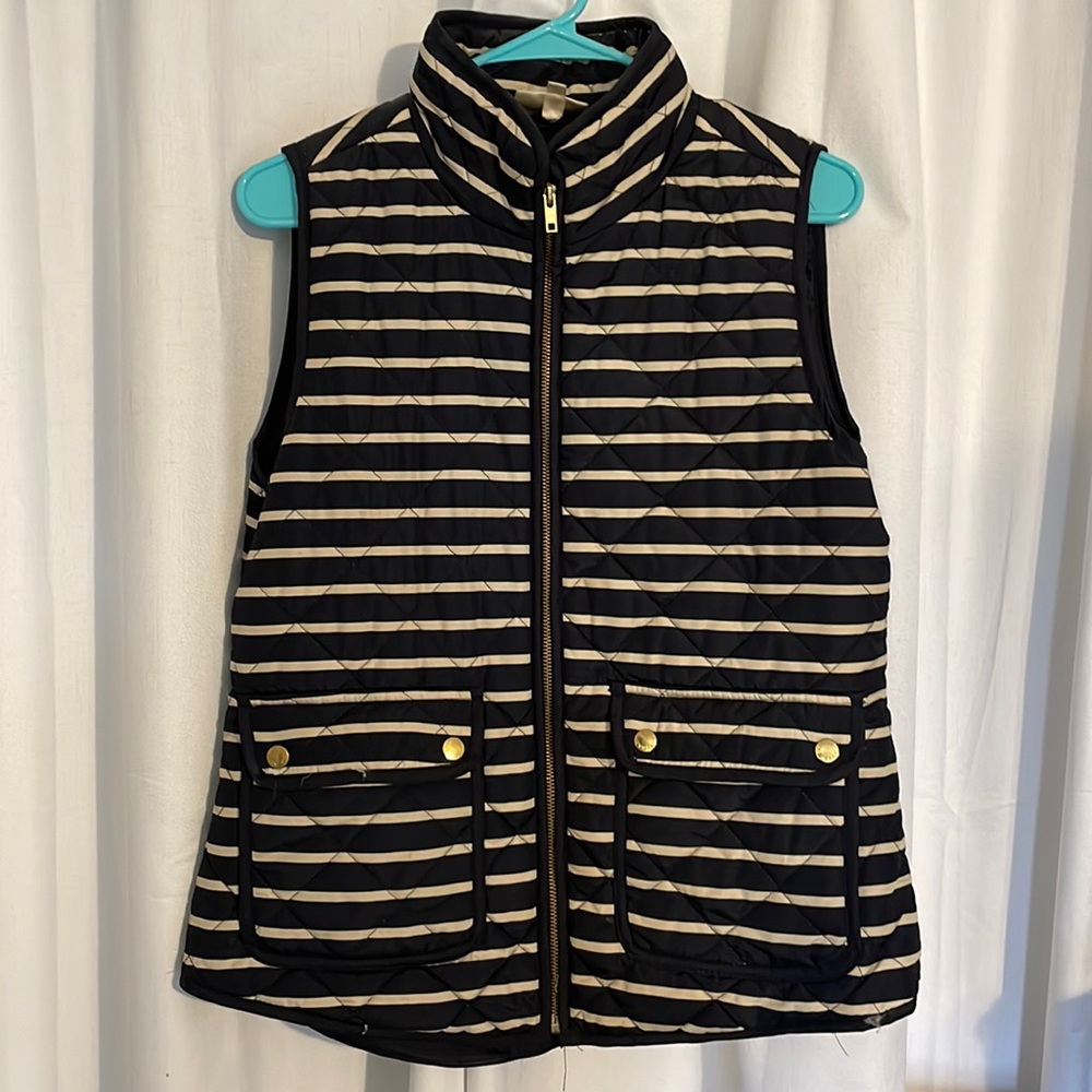 Navy and cream striped vest